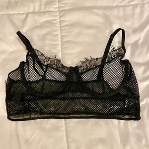 See-through lace bra